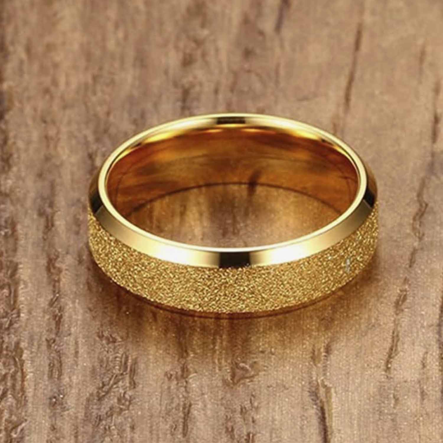 Anillo para hombre con Ba o de Oro 18k Doble biselado GOLD SHIELD