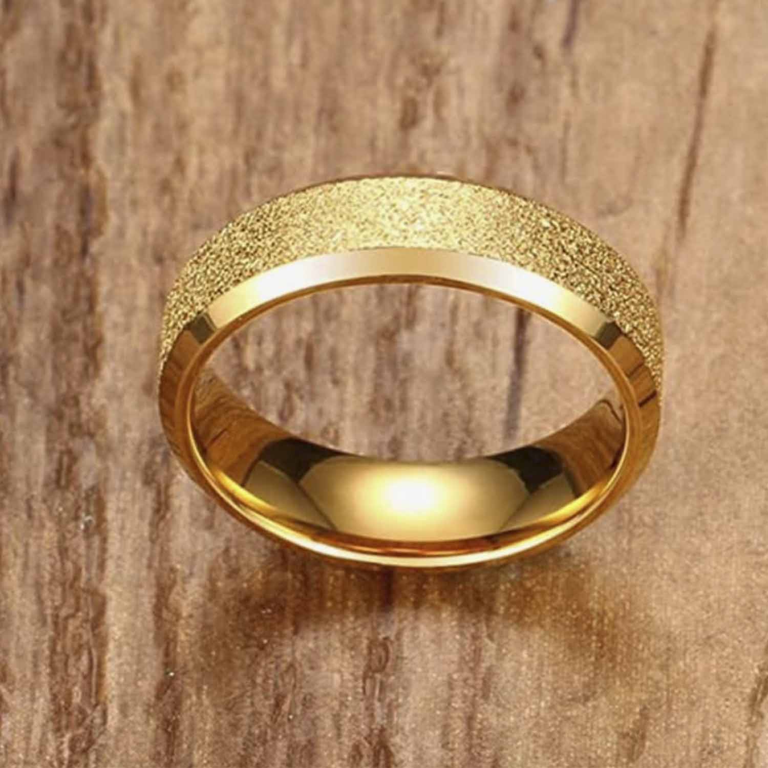 Anillo para hombre con Ba o de Oro 18k Doble biselado GOLD SHIELD